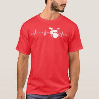 Trommeln Herzschlag Schlagzeuger Musik Band Mädche T-Shirt