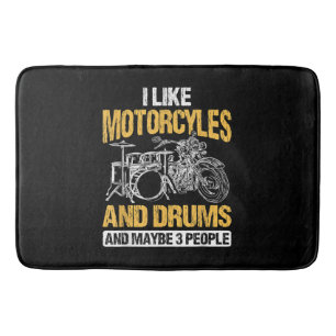 Trommeln Ich mag Motorräder und Trommeln Badematte
