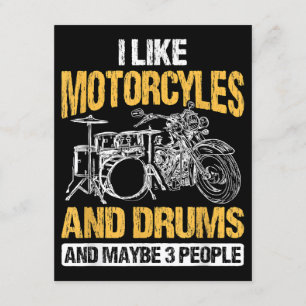 Trommeln Ich mag Motorräder und Trommeln Begleitkarte
