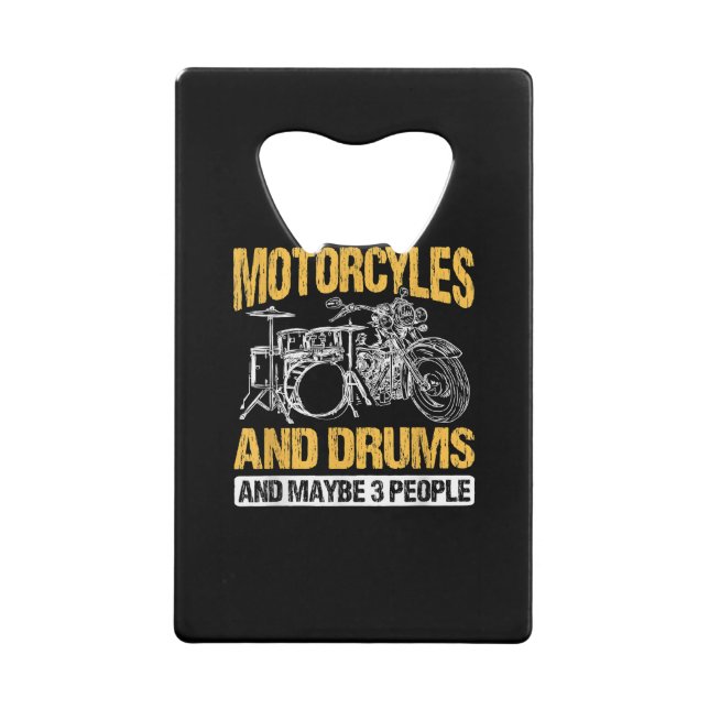 Trommeln Ich mag Motorräder und Trommeln Geldbeutel Flaschenöffner (Vorderseite)