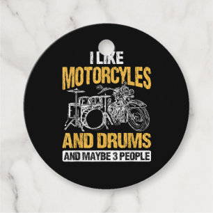 Trommeln Ich mag Motorräder und Trommeln Geschenkanhänger