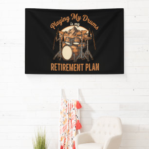 Trommeln Ist Mein Rentenplan Schlagzeuger Musik Banner