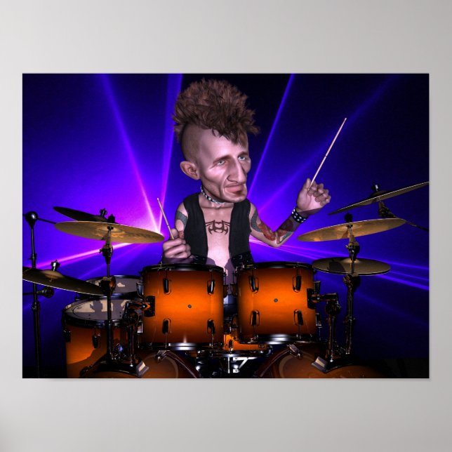 Trommeln mit dem Lasers Poster (Vorne)