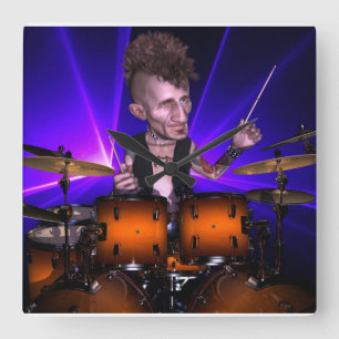 Trommeln mit Laser-quadratischer Wanduhr