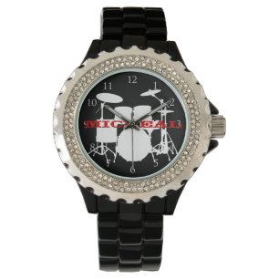 Trommeln mit Zahlen und individuellem Namen Armbanduhr