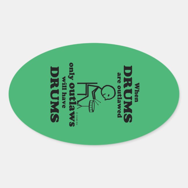 Trommeln Oval Sticker (Vorderseite)