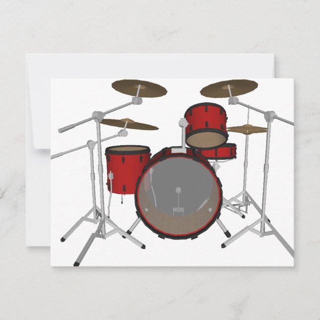 Trommeln: Red Drum Kit: 3D-Modell: (Vorderseite)