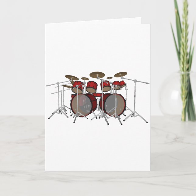 Trommeln: Red Drum Kit: 3D-Modell: Karte (Vorderseite)