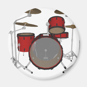 Trommeln: Red Drum Kit: 3D-Modell: Magnet