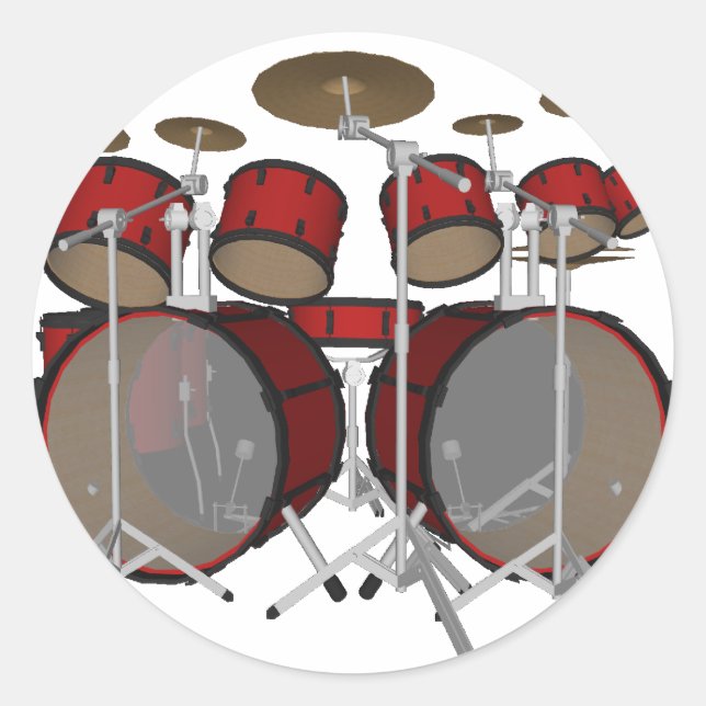 Trommeln: Red Drum Kit: 3D-Modell: Runder Aufkleber (Vorderseite)