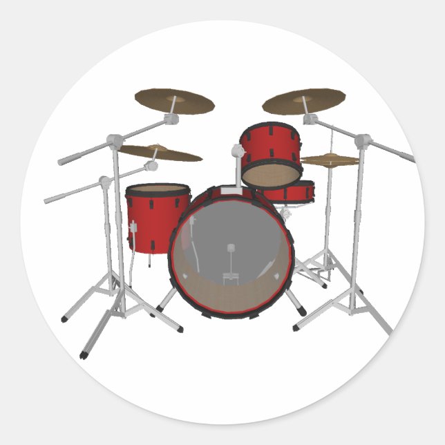 Trommeln: Red Drum Kit: 3D-Modell: Runder Aufkleber (Vorderseite)