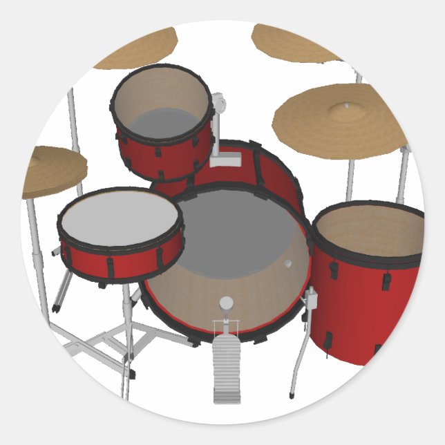Trommeln: Red Drum Kit: 3D-Modell: Runder Aufkleber (Vorderseite)