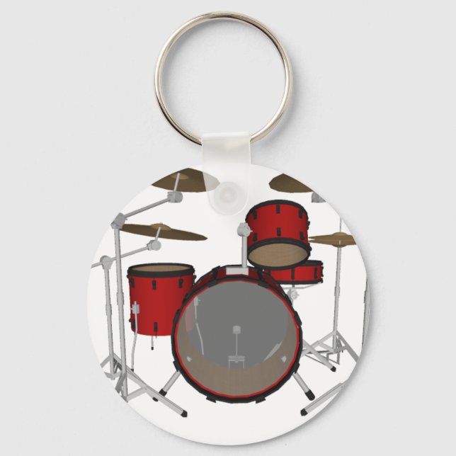 Trommeln: Red Drum Kit: 3D-Modell: Schlüsselanhänger (Vorderseite)