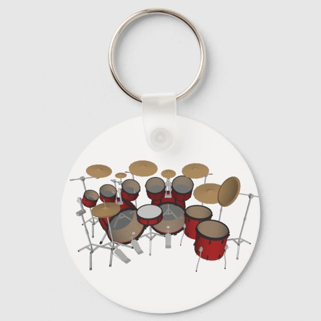 Trommeln: Red Drum Kit: 3D-Modell: Schlüsselanhänger (Vorderseite)