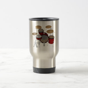 Trommeln: Red Drum Kit: 3D-Modell: Travel Mug Reisebecher