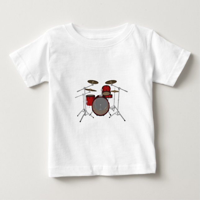 Trommeln: Rote Trommel-Ausrüstung: Modell 3D: Baby T-shirt (Vorderseite)