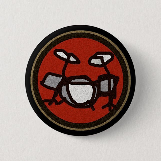 Trommeln, Schlagzeug Button (Vorderseite)