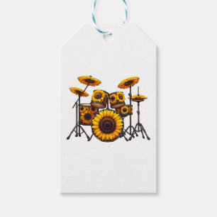 Trommeln Sonnenblumen Blume Musikermusik Flora Geschenkanhänger
