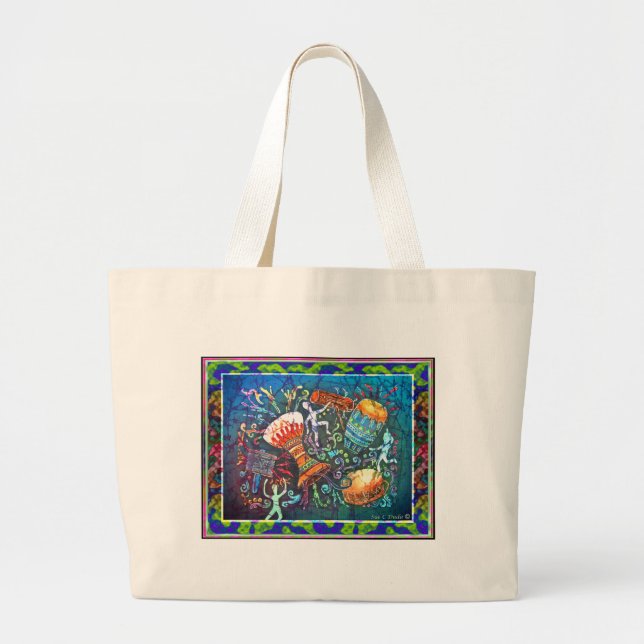 TROMMELN Taschen-Tasche Jumbo Stoffbeutel (Vorne)