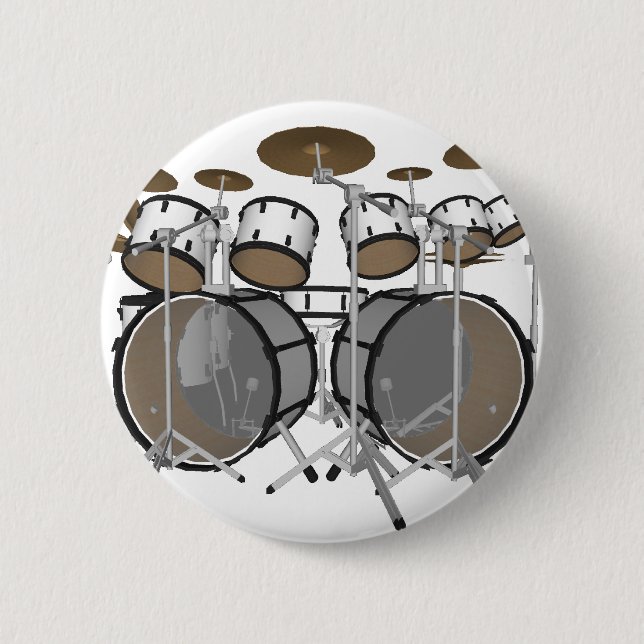Trommeln: White Drum Kit: 3D-Modell: Button (Vorderseite)