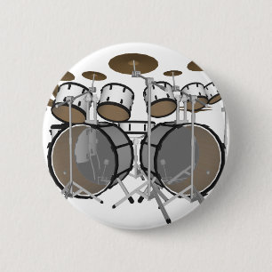 Trommeln: White Drum Kit: 3D-Modell: Button
