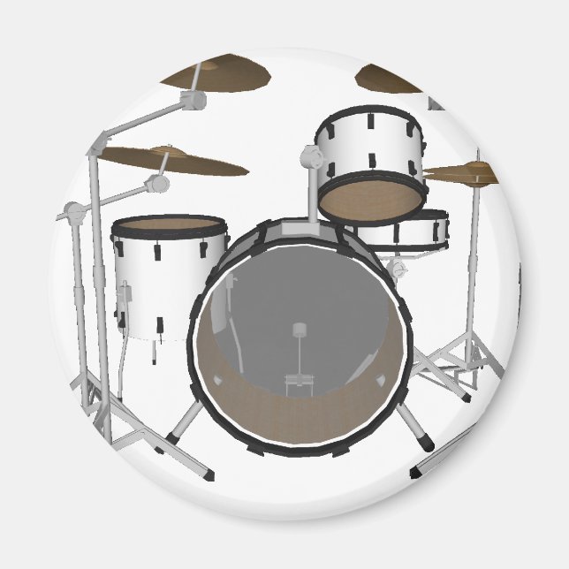 Trommeln: White Drum Kit: 3D-Modell: Magnet (Vorne)