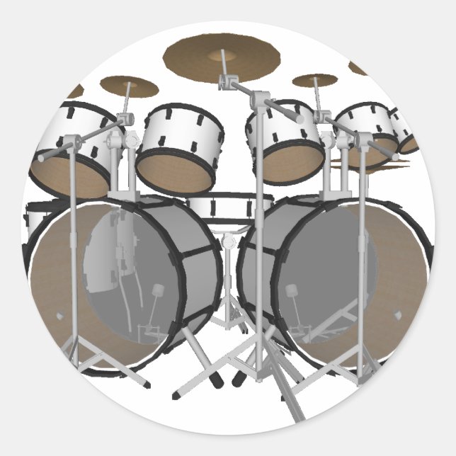Trommeln: White Drum Kit: 3D-Modell: Runder Aufkleber (Vorderseite)