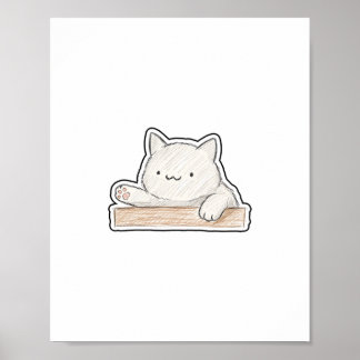 Trommelnde Katze Poster