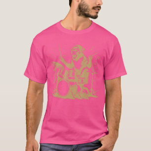 Trommelnder Affe spielt Schlagzeug Vintage-Kunst A T-Shirt