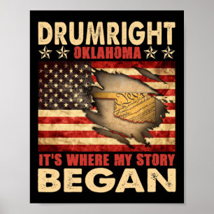 Trommelrechts Oklahoma USA-Flagge 4. Juli Poster