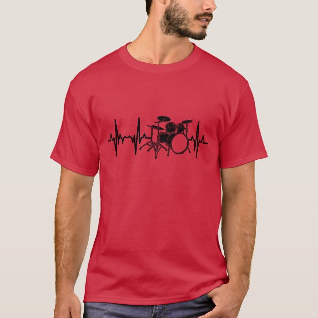 Trommelset Pulse Line Freund T-Shirt (Vorderseite)