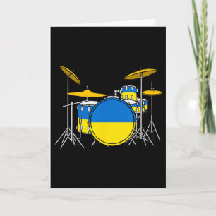 Trommelset Ukrainische Flagge Ukraine Drummer Musi Karte