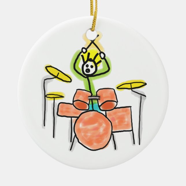 Trommelstockmann Keramik Ornament (Vorne)