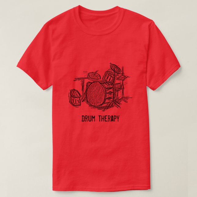Trommeltherapie-Slogan-Drum-Kit Rockband-Grunge T-Shirt (Design vorne)