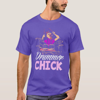 Trommler Chick Trommelmädchen Lustiges Trommlerges T-Shirt