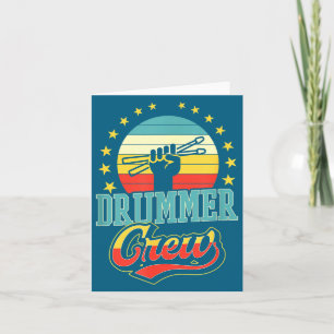 Trommler-Crew Lustig Trendige Retro-Vintage-Optik Dankeskarte