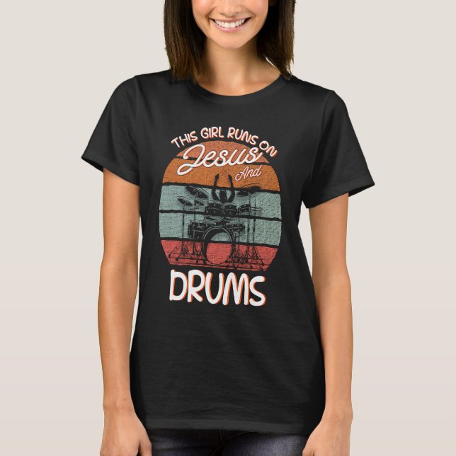 Trommler Drumsticks Instrument Drumset T-Shirt (Vorderseite)