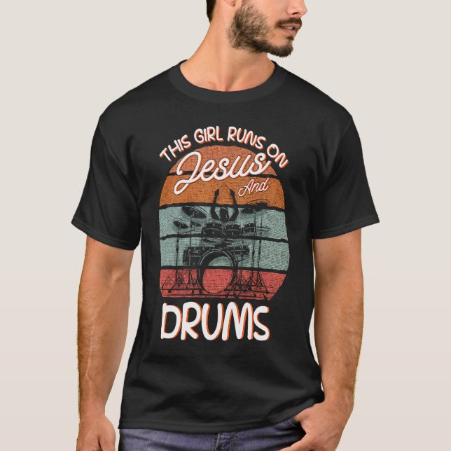 Trommler Drumsticks Instrument Drumset T-Shirt (Vorderseite)