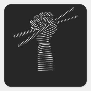 Trommler-Drumsticks Quadratischer Aufkleber