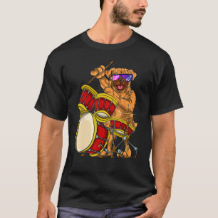 Trommler-Geschenke Musik Hund Tier Cartoon Trommel T-Shirt