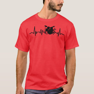 Trommler Heartbeat Schlagzeug T-Shirt