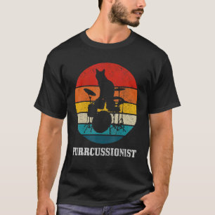 Trommler Katze Purrcussionist Vintage Trommeln Tro T-Shirt