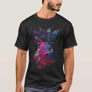 Trommler Schlagzeug Buntes Schlagzeug Trommel T-Shirt