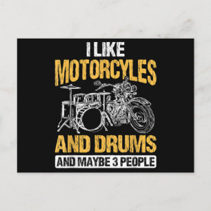Trommler Trommeln Ich mag Motorräder und Trommeln Feiertagspostkarte