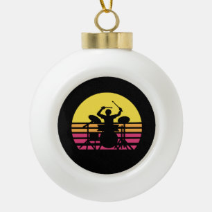 Trommler-Trommeln Keramik Kugel-Ornament
