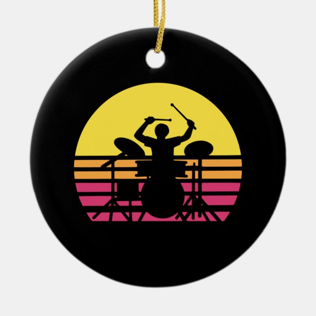 Trommler-Trommeln Keramik Ornament (Vorne)