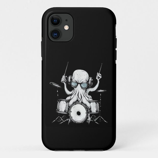 Trommlerband "Octopus Playing Drum Drum Player Dru Case-Mate iPhone Hülle (Rückseite)