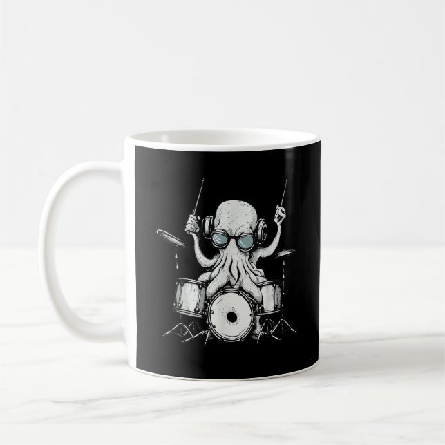 Trommlerband "Octopus Playing Drum Drum Player Dru Kaffeetasse (Links)