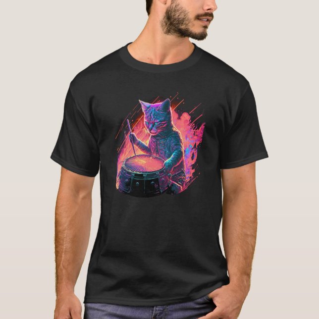 Trommlerkatze 2 T-Shirt (Vorderseite)