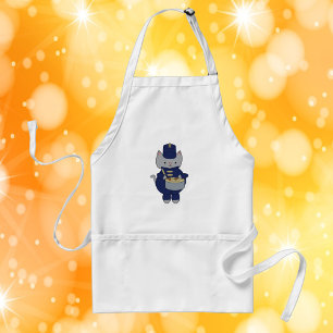 Trommlerkatze der Marschkapelle Navy Blau Gold Schürze